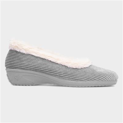 Glynis Womens Grey Wedge Slipper