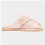 Jo & Joe Aldwych Womens Beige Tartan Mule Slipper (Click For Details)