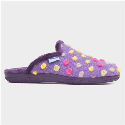 Montreal Womens Purple Polka Dot Slipper