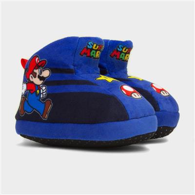 Super Mario Kids Navy Character Slipper 699612 Shoe Zone