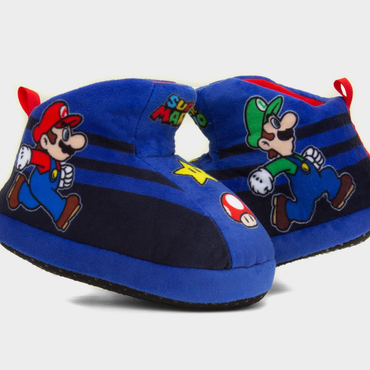 Super Mario Kids Navy Character Slipper 699612 Shoe Zone