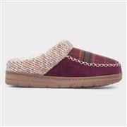 Lunar Emblaze Womens Red Tartan Mule Slipper (Click For Details)