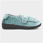 Jo & Joe Grace Womens Teal Wider Fitting Slipper (Click For Details)