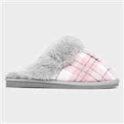 Jo & Joe Albany Womens Grey Tartan Mule Slipper (Click For Details)