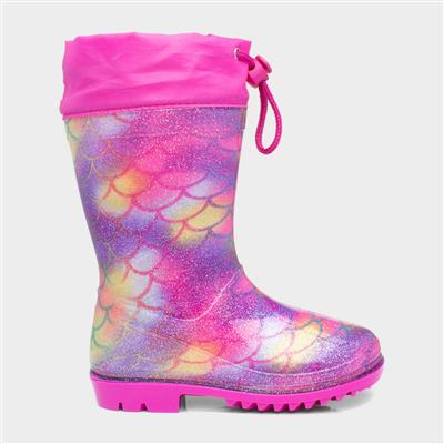 Mist Girls Rainbow Mermaid Glitter Welly