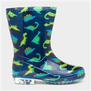 Tornado Boys Dinosaur Navy & Green Welly (Click For Details)