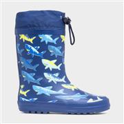 Thunder Boys Blue Rubber Shark Welly (Click For Details)