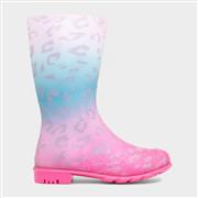 Dew Girl Multi Coloured Pastel Leopard Print Welly (Click For Details)