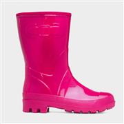 Rainstorm Womens Pink Patent Warm Lined Welly (Click For Details)