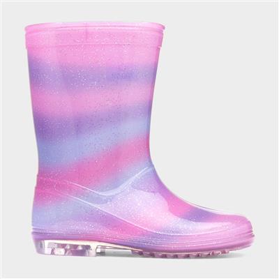 Sleet Kids Multi Rainbow Welly