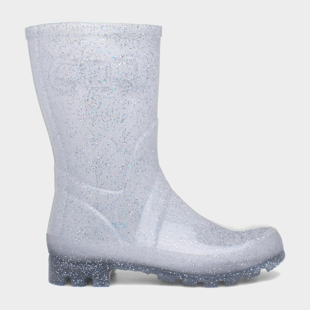 silver glitter wellies