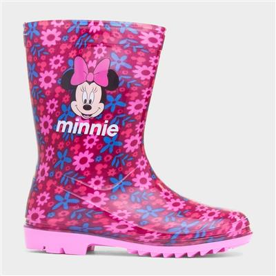 Kids Fuchsia Floral Welly