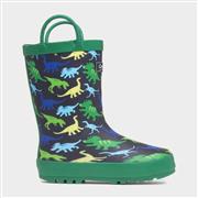 Cotswold Sprinkle Kids Green Dinosaur Print Welly (Click For Details)