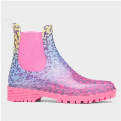 Stormy Kids Multi Leopard Print Ankle Welly