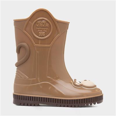 Kids Brown Monkey Welly