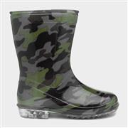 Tide Kids Black & Green Camouflage Welly (Click For Details)