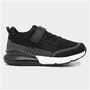 XL Exe Kids Black Easy Fasten Knitted Trainer (Click For Details)