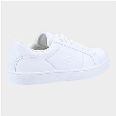 Umbro Medway V Jnr Kids White Lace Up Shoe-802171 | Shoe Zone