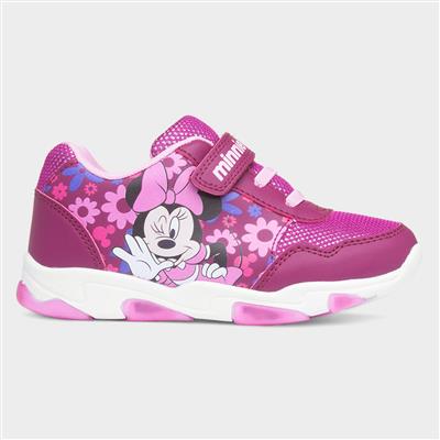 Kids Fuchsia Light Up Trainers