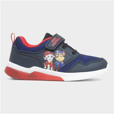 Kids Blue Easy Fasten Light Up Trainer