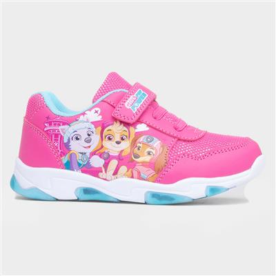 Kids Pink Light Up Easy Fasten Trainer