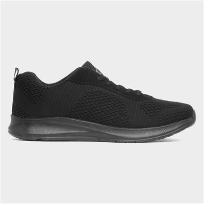 Aden Mens Black Lace Up Knitted Trainers