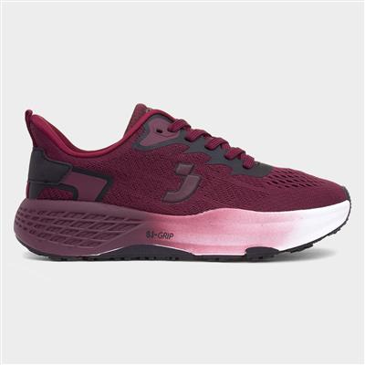 Womens Burgundy Lace Up Trainer