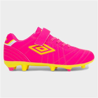 Umbro Speciali Liga Jnr Kids Pink Football Boot 81316 Shoe Zone