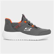 Skechers Slip Ins Bounder Kids Grey Trainer (Click For Details)