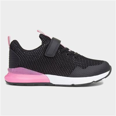 Glenrock Kids Black & Pink Easy Fasten Trainer