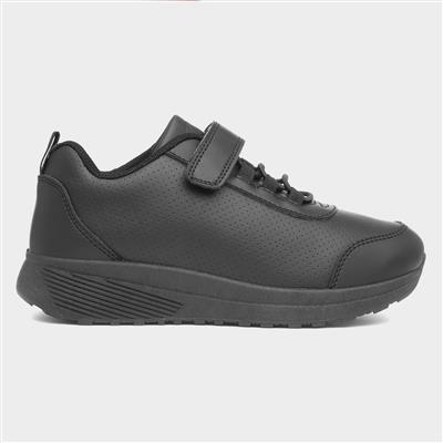 Carsington Kids Black Easy Fasten Trainer