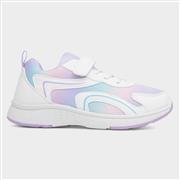 XL Flores Kids White & Lilac Easy Fasten Trainer (Click For Details)