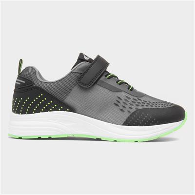 Adriatic Kids Black Easy Fasten Trainer