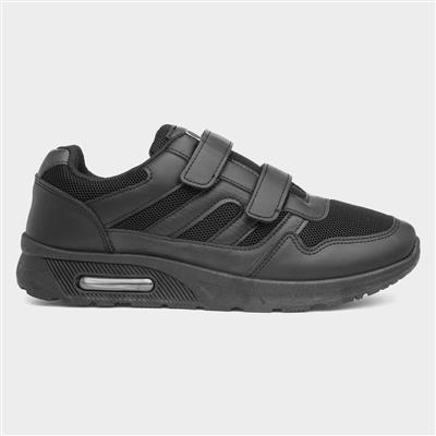 Aragon Mens Black Easy Fasten Trainer