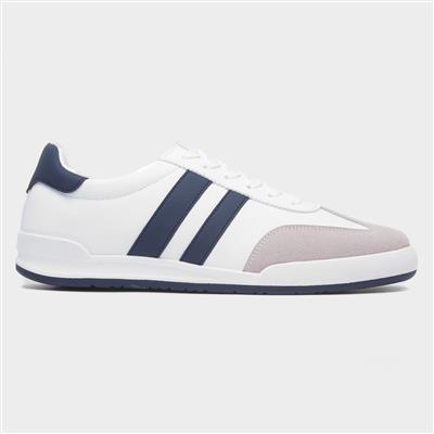 Woottan Mens White Lace Up Trainer