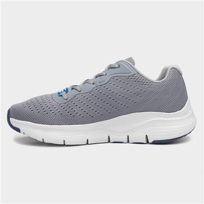 Skechers Arch Fit Mens Grey Mesh Trainers-830156 | Shoe Zone