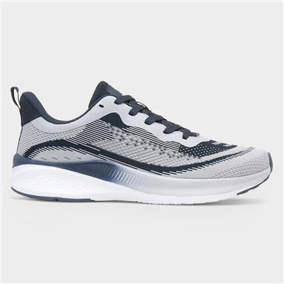 Peak Mens Grey & Navy Knitted Trainer