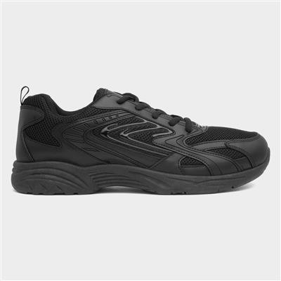 Weaver Mens Black Lace Up Trainer