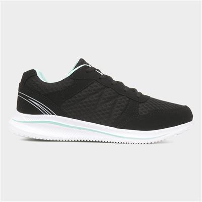 Mawson Womens Black Lace Up Trainer