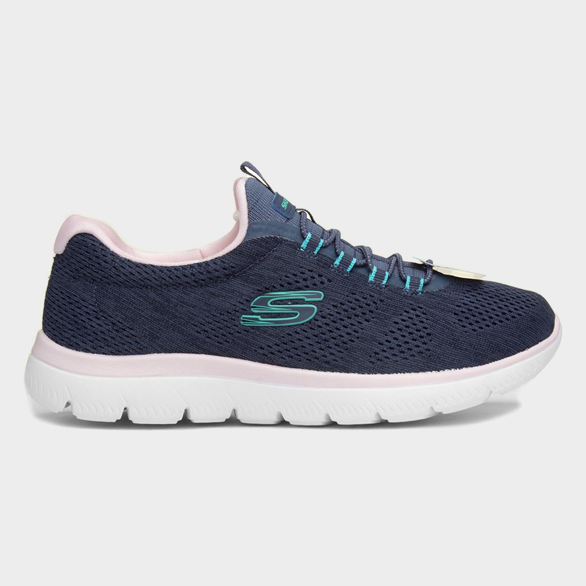 Skechers Summits Fun Flair Womens Navy Trainer-840346 | Shoe Zone