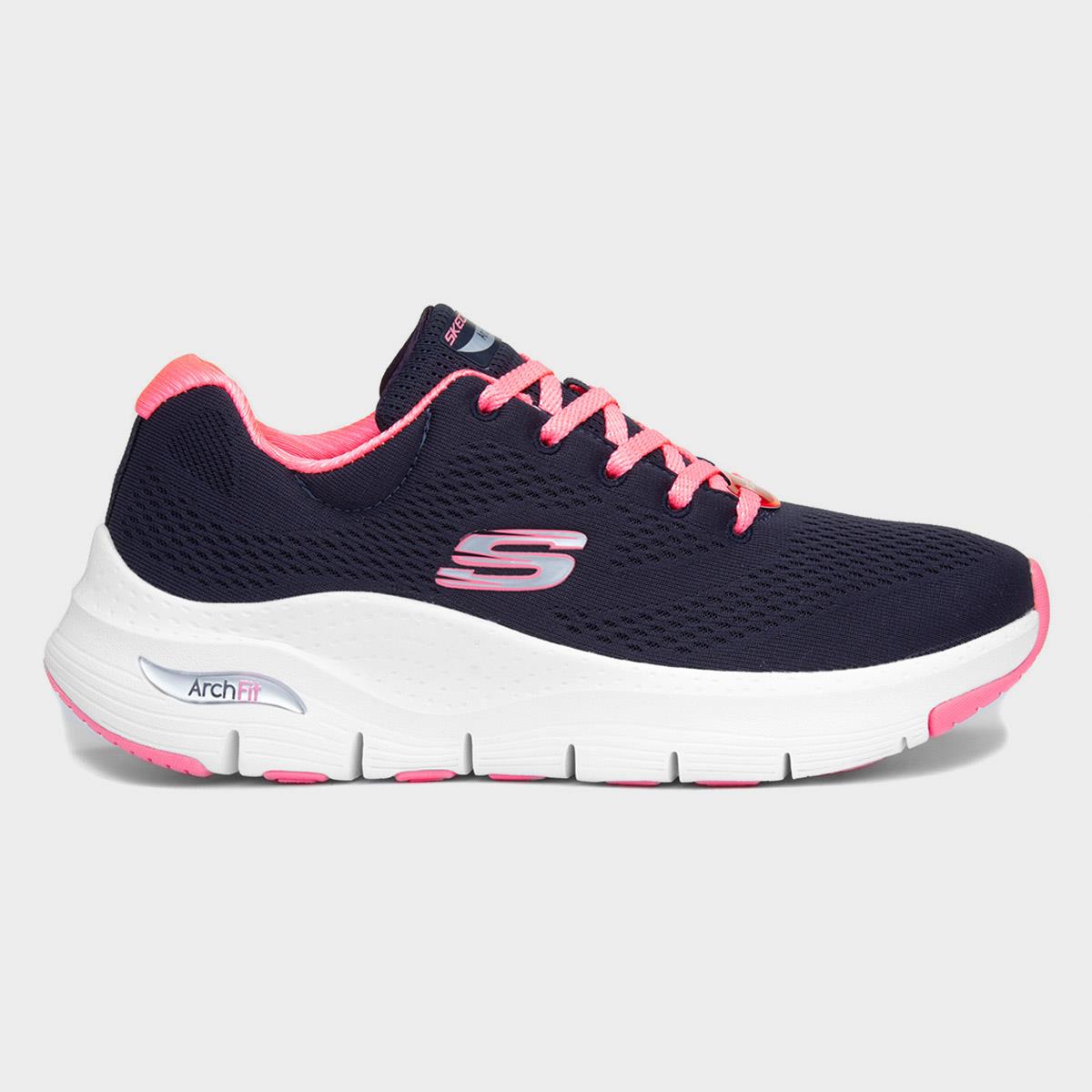 Skechers Arch Fit Big Appeal Womens Navy Trainers-840358 | Shoe Zone