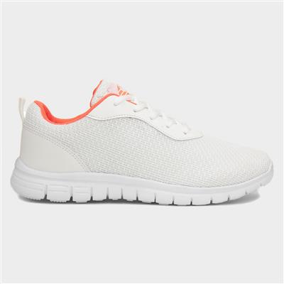Surma Womens White Lace Up Trainer