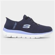 Skechers Slip Ins Summits Womens Navy Trainer (Click For Details)