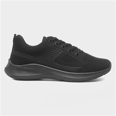 Planetary Womens Black Lace Up Trainer