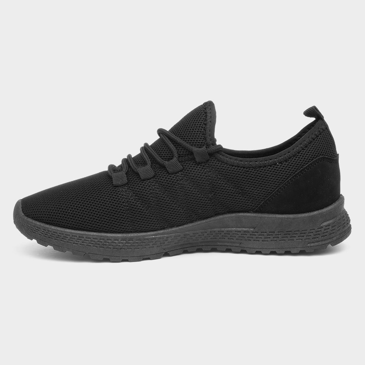 Womens Black Lightweight Lace Up Trainer84147 Shoe Zone