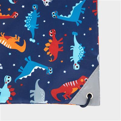 Kids Navy Dinosaur Print Plimsoll Bag-901005 | Shoe Zone