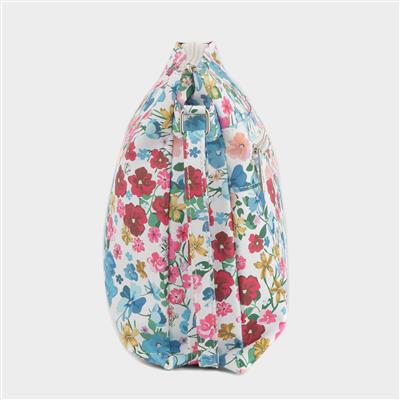 Lilley Womens White Floral Printed Bag-903031 | Shoe Zone