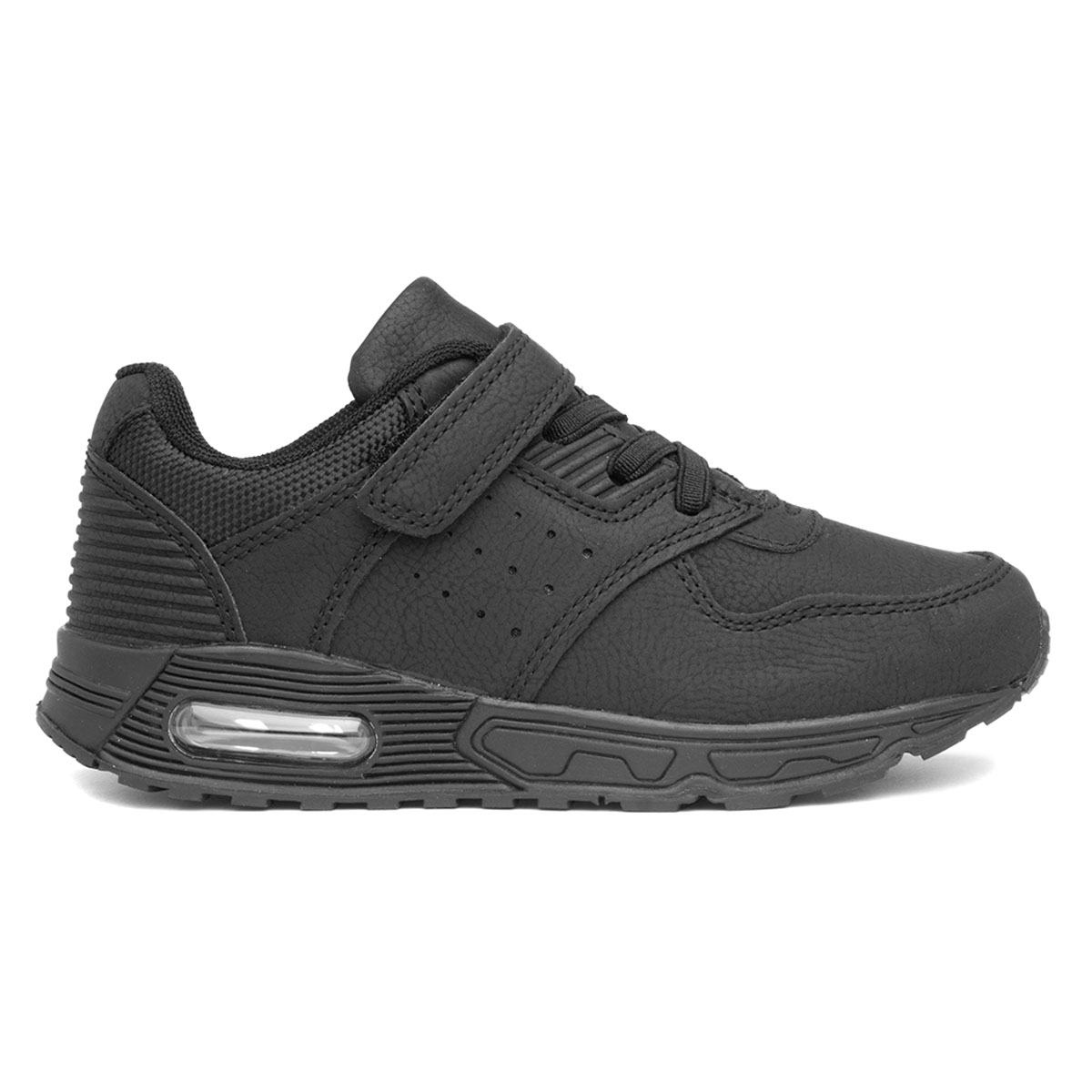 Osaga Ronnie Kids Black Easy Fasten Trainer