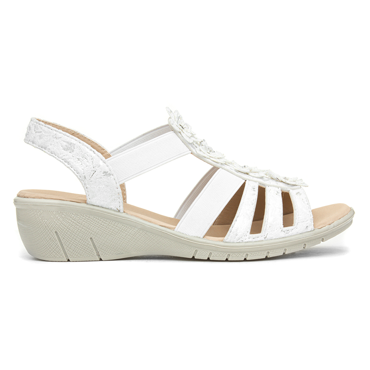 Softlites Sienna Womens White Strappy Sandal