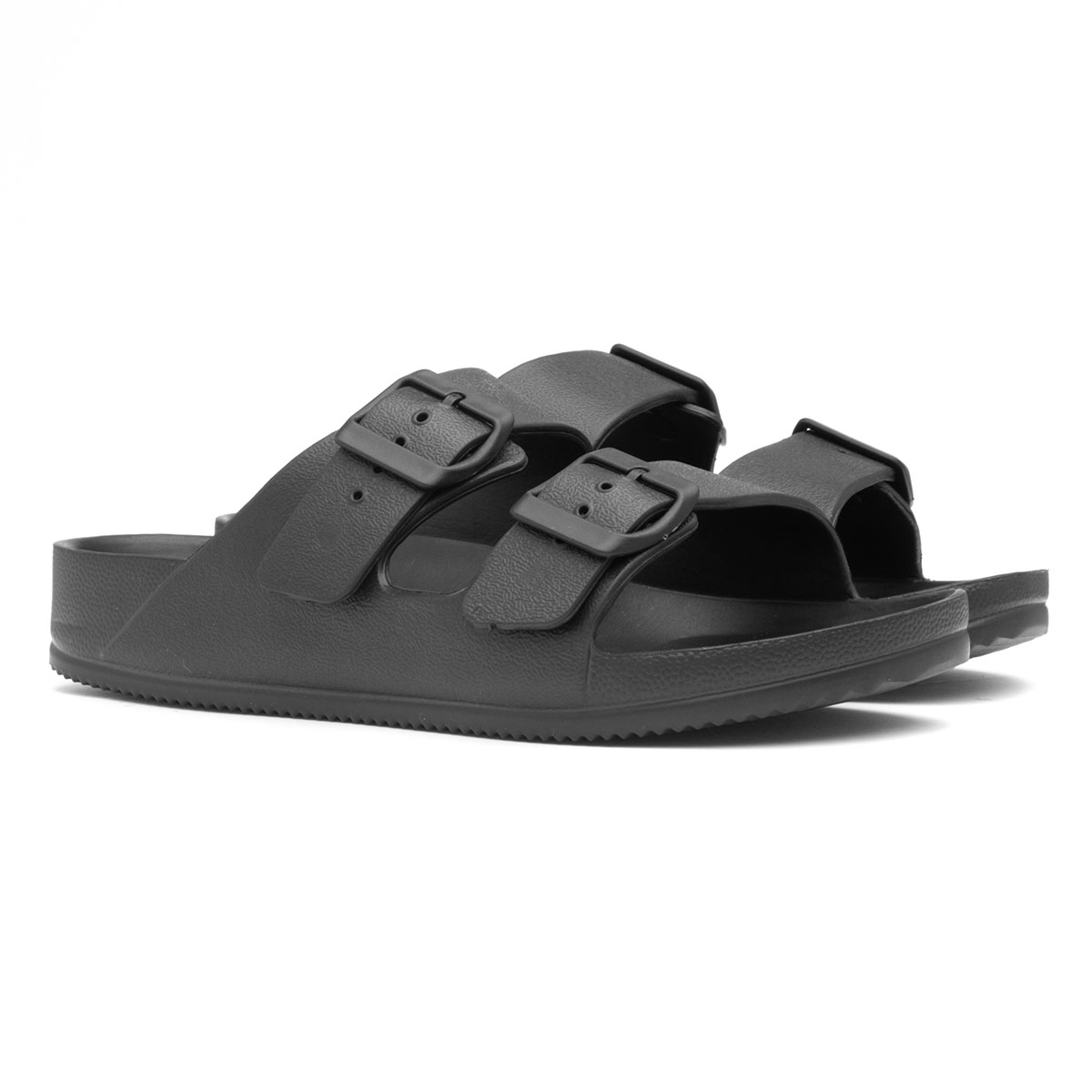 Shelly Womens Black Double Buckle EVA Sandal